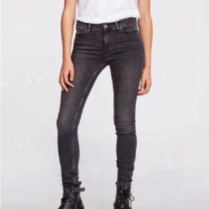 Allsaints Mast black/grey denim looking low rise skinny fit 29